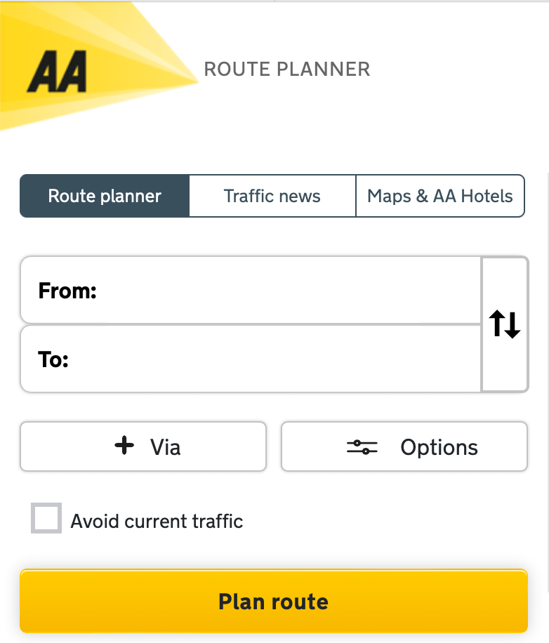 AA Route Planner Directions Maps Texa